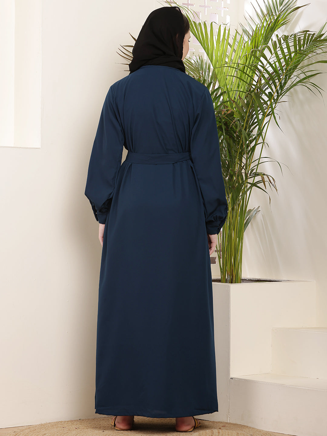 Teal Pleated Abaya