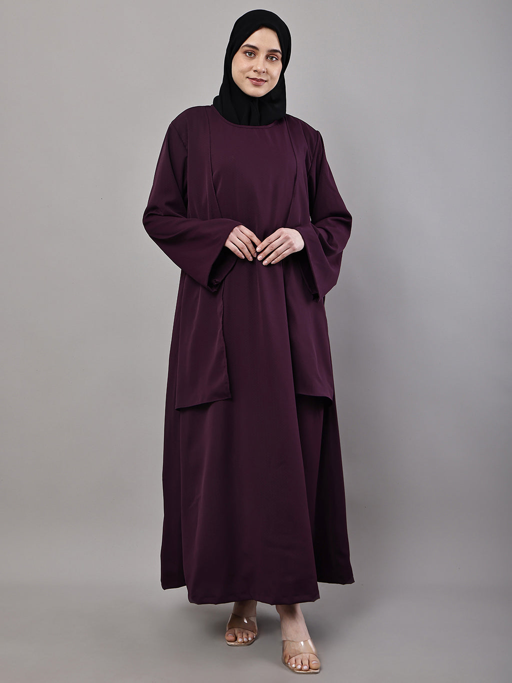 Aubergine Flow Abaya