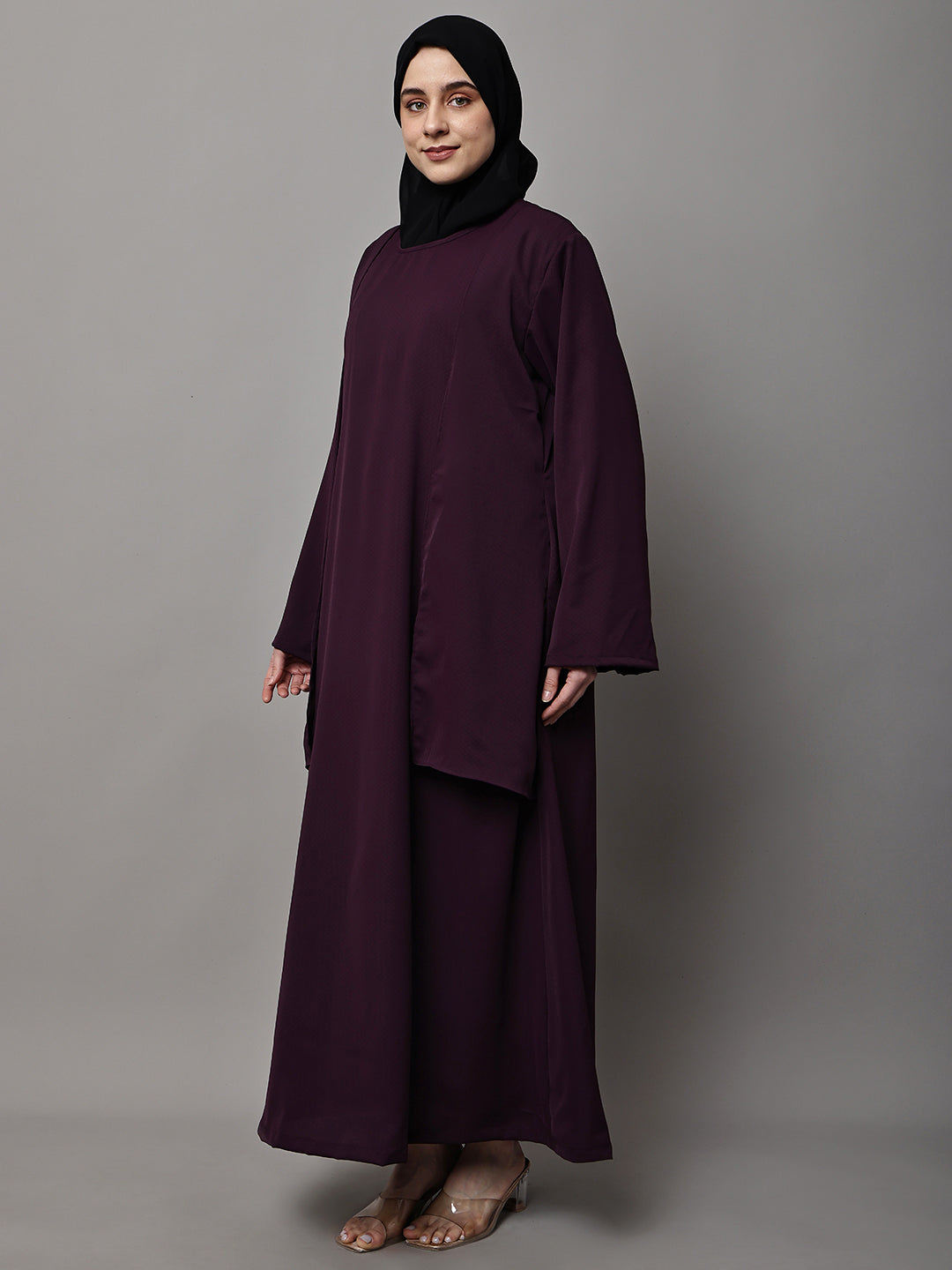 Aubergine Flow Abaya