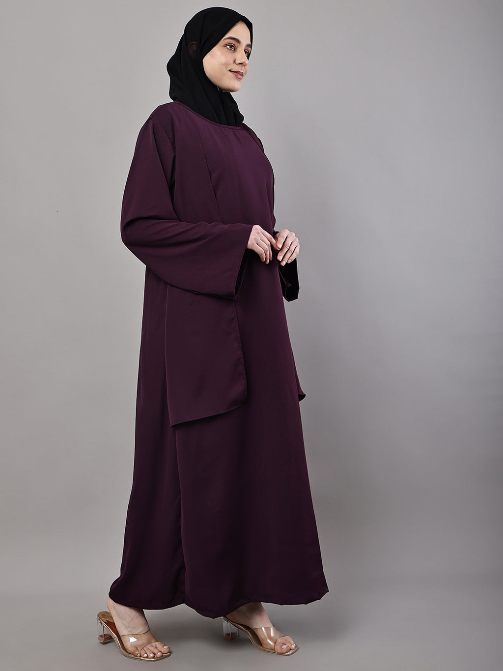 Aubergine Flow Abaya