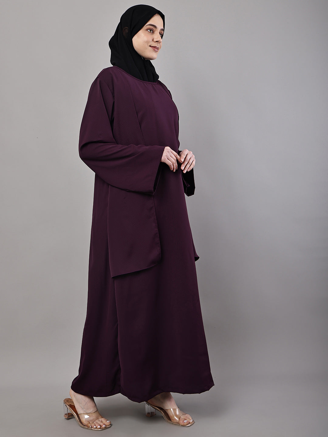 Aubergine Flow Abaya