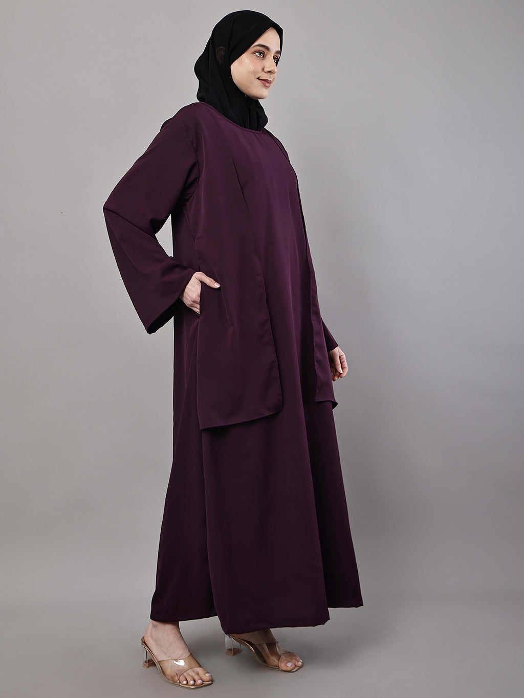 Aubergine Flow Abaya