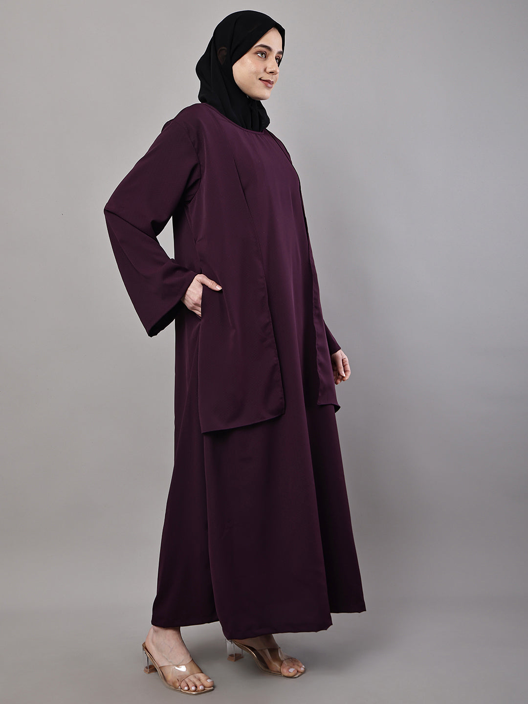 Aubergine Flow Abaya