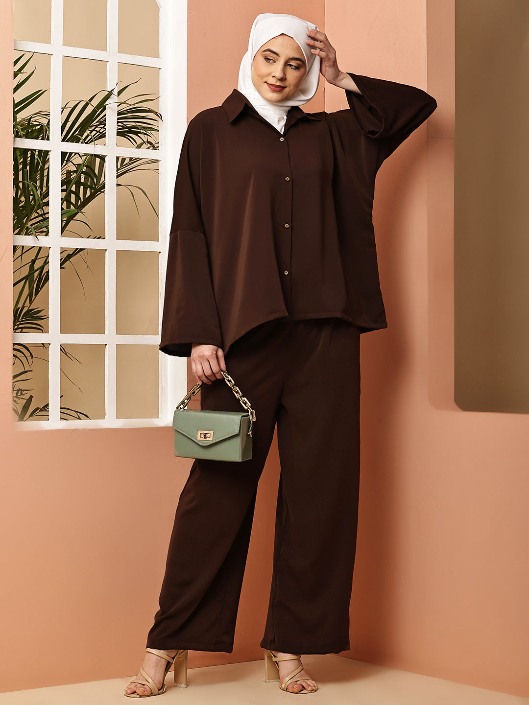 Chocolate Brown Relaxed-Fit Co-Ord Set