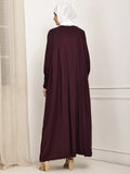 Plum Pleated Abaya