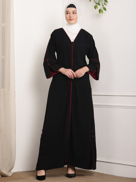 Crimson Edge Abaya