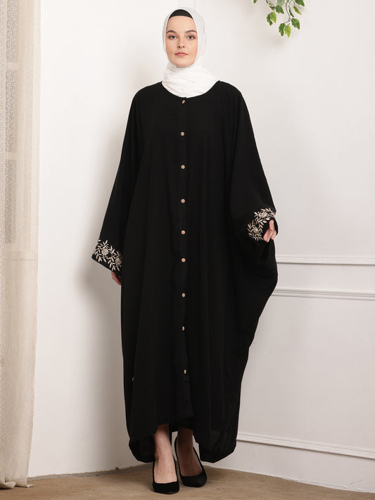 Black Petal Abaya