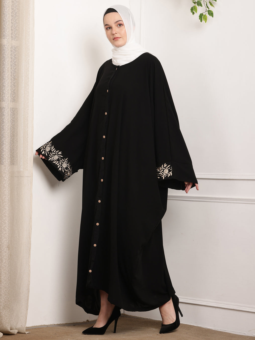 Black Petal Abaya