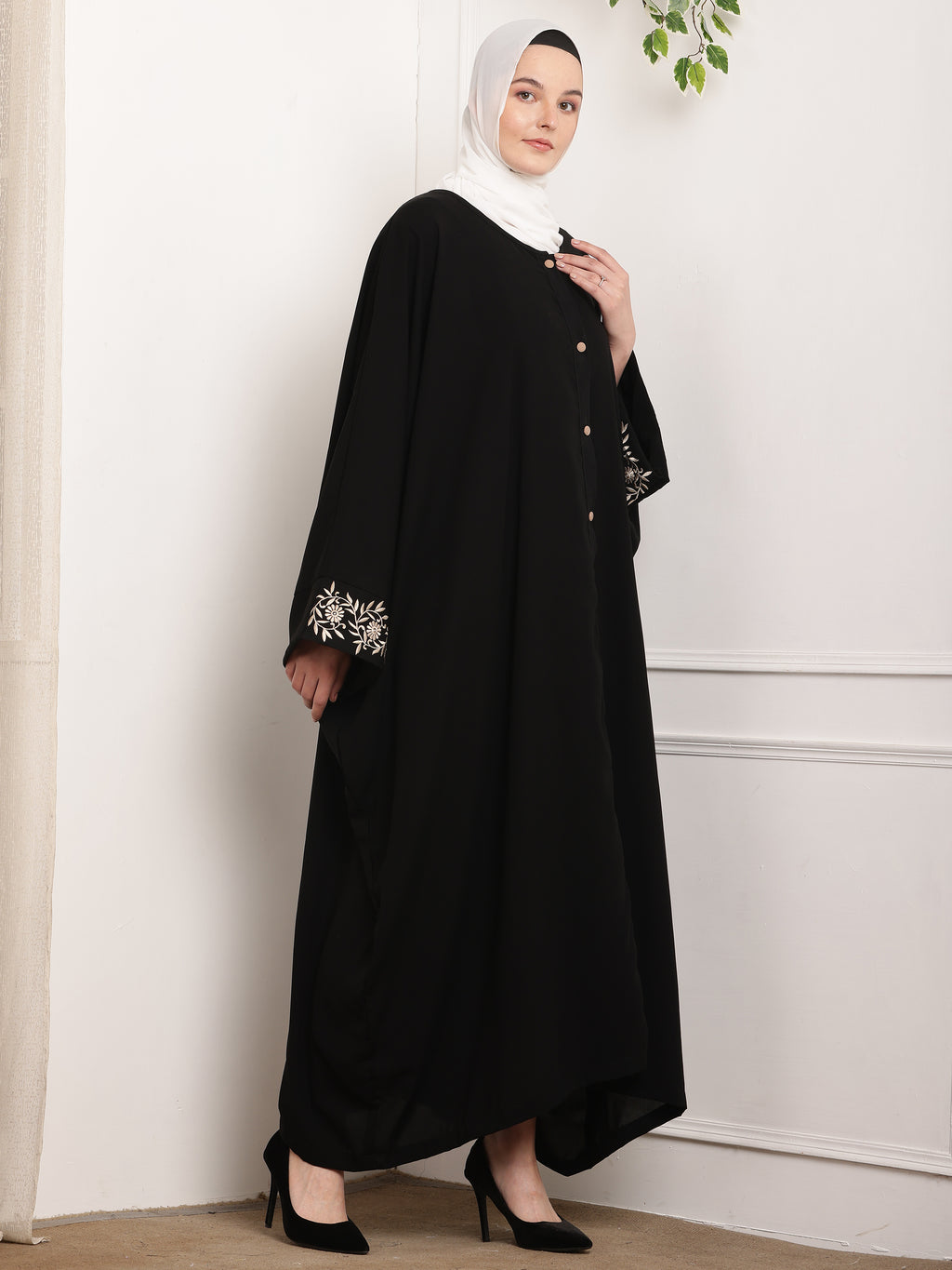 Black Petal Abaya