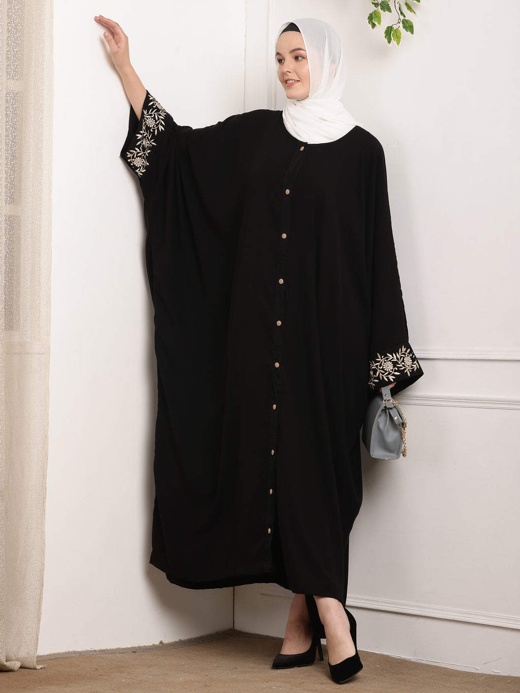 Black Petal Abaya