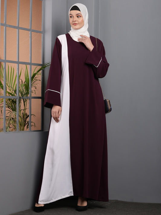 Refined Two-Tone Abaya