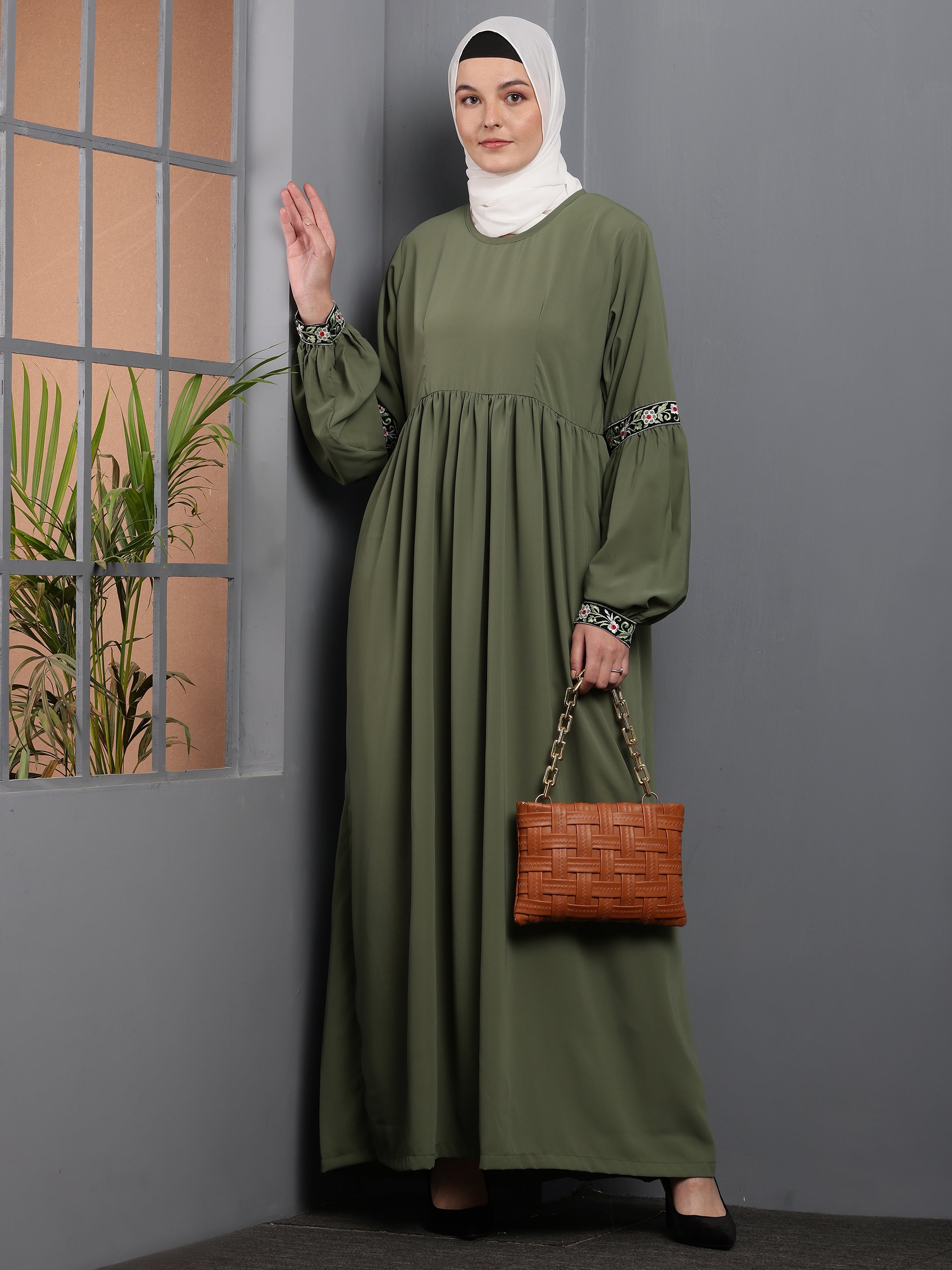 Olive Radiance  Abaya