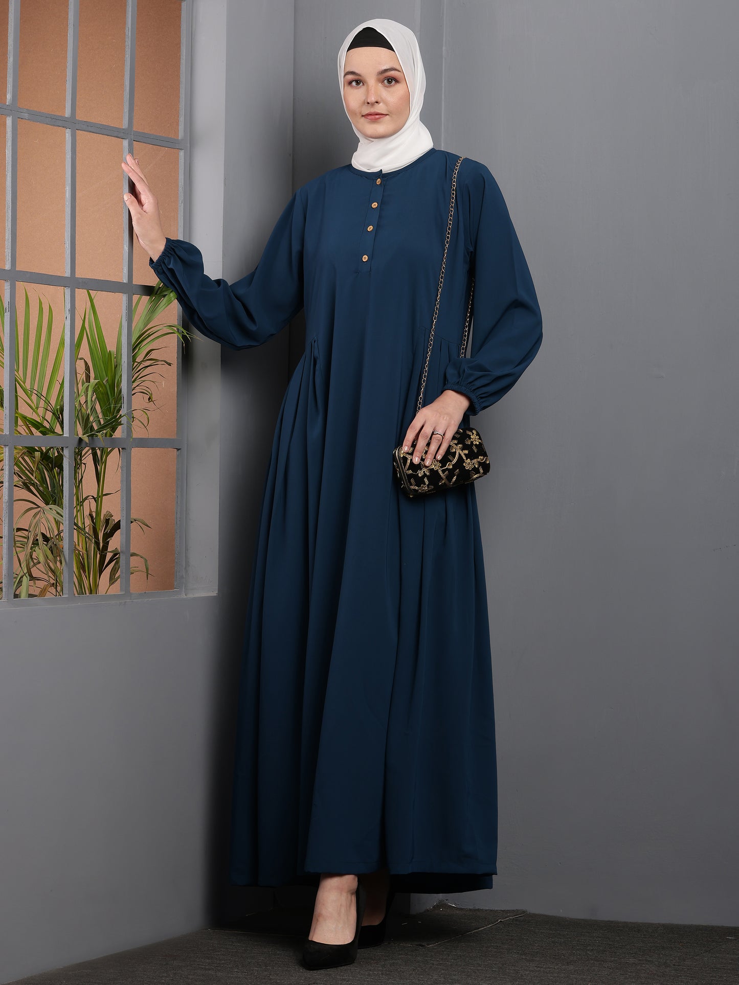 Azure Elegance Abaya