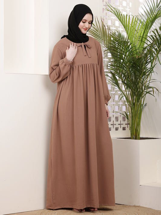 Mahira Tie-Neck Abaya