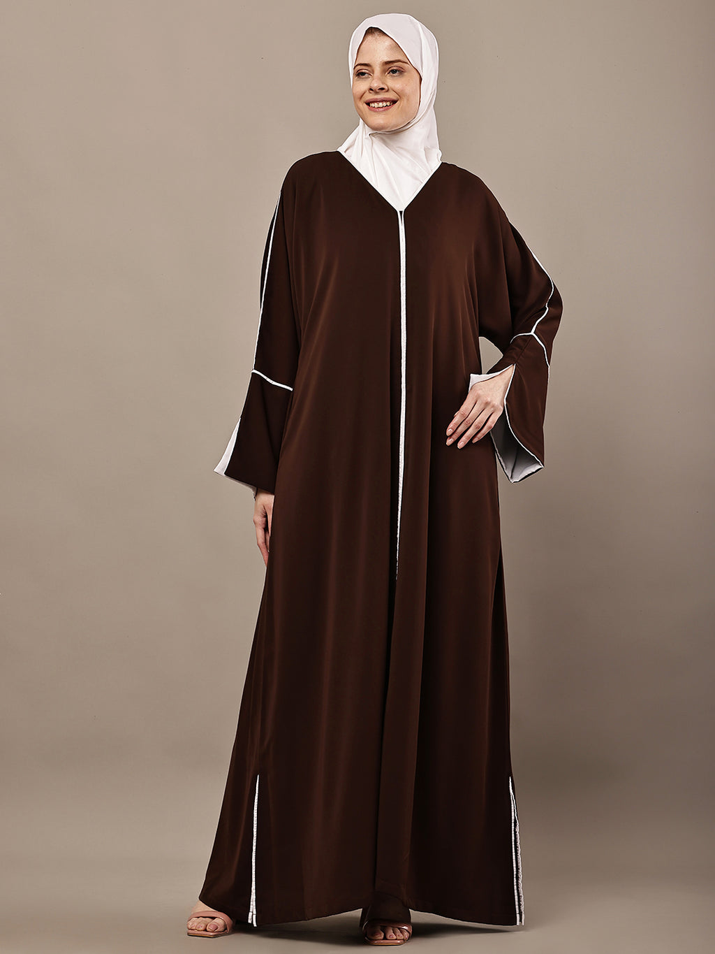 Aaliyah Cocoa Trim Abaya