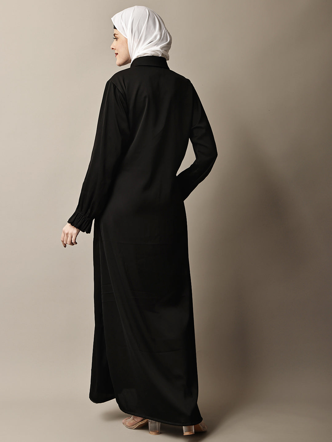 Black Ruffle Abaya