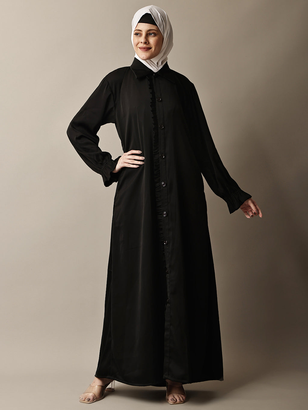Black Ruffle Abaya