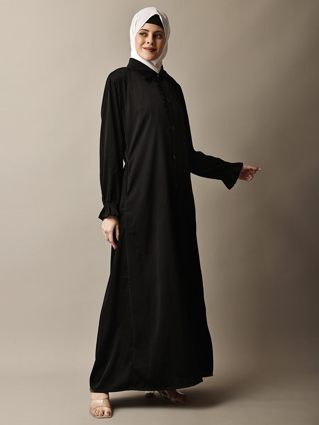 Black Ruffle Abaya