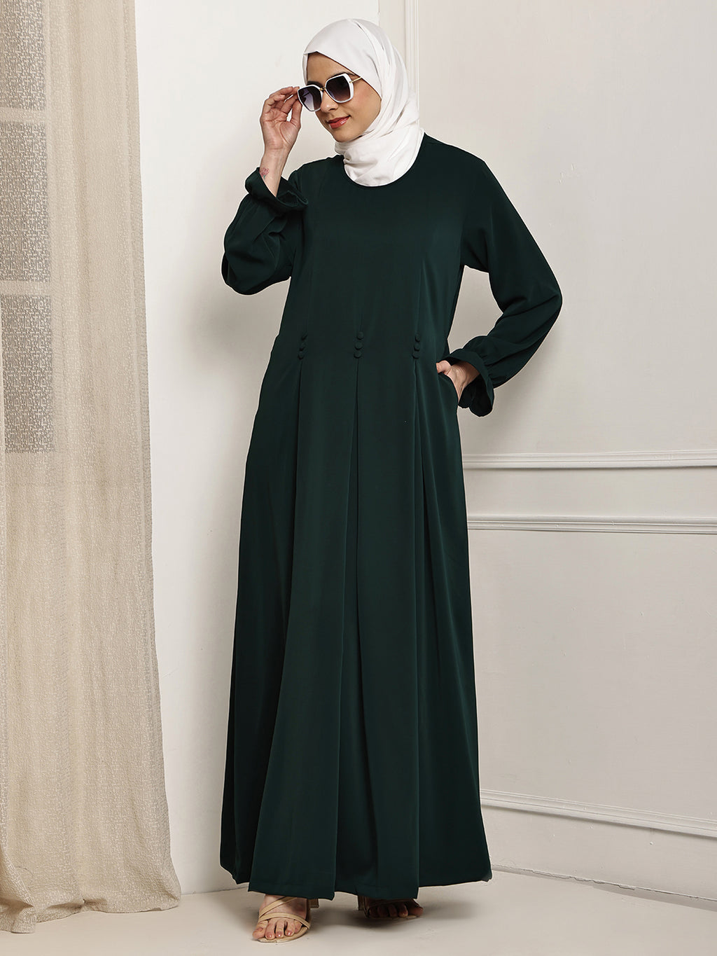Emerald Pleated Abaya