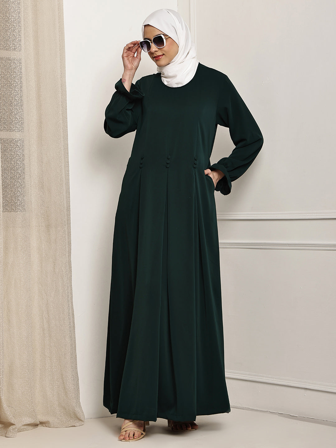 Emerald Pleated Abaya