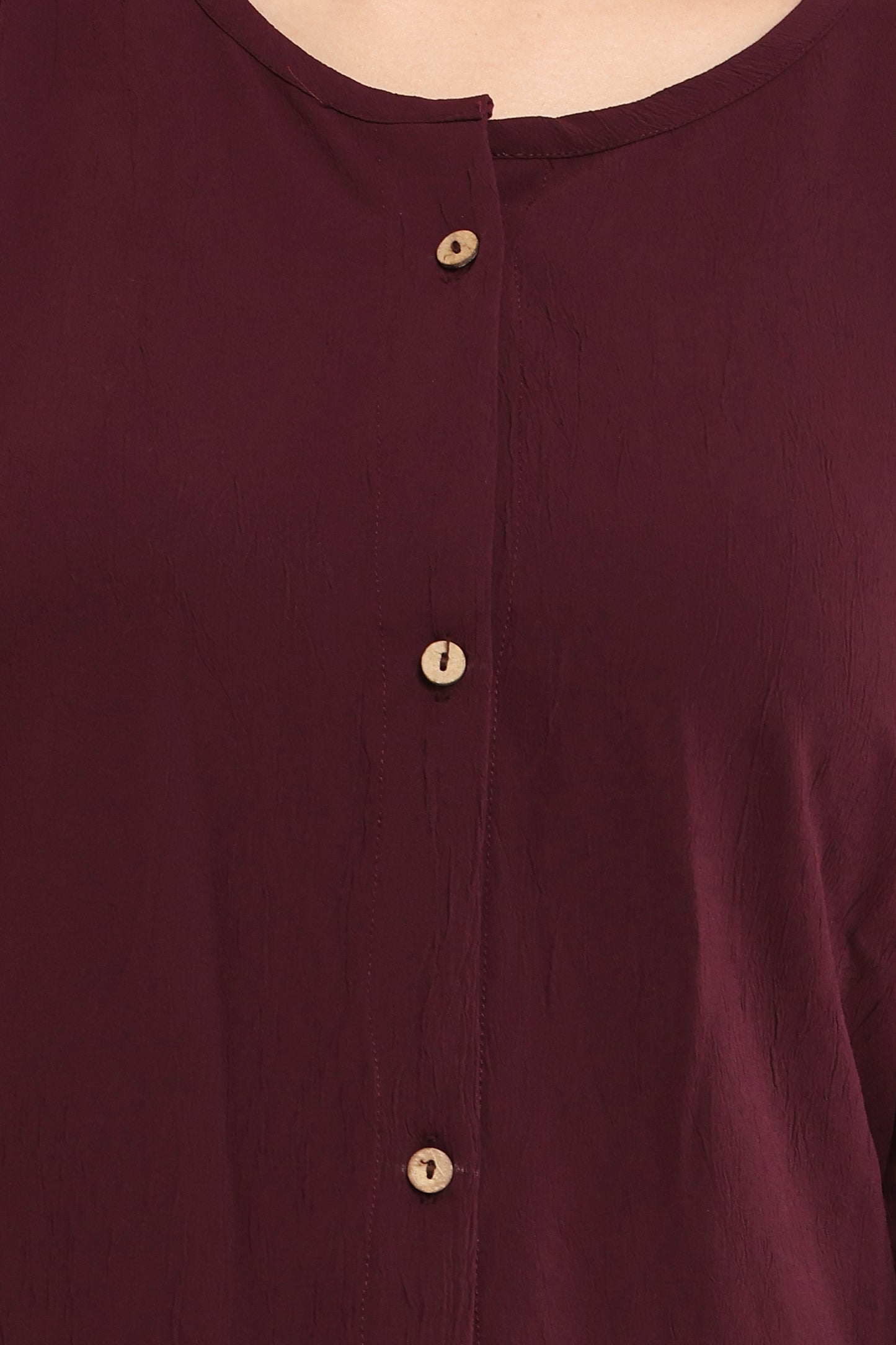 Plum Co-Ord Set with Button-Down Long Kurta and Pants