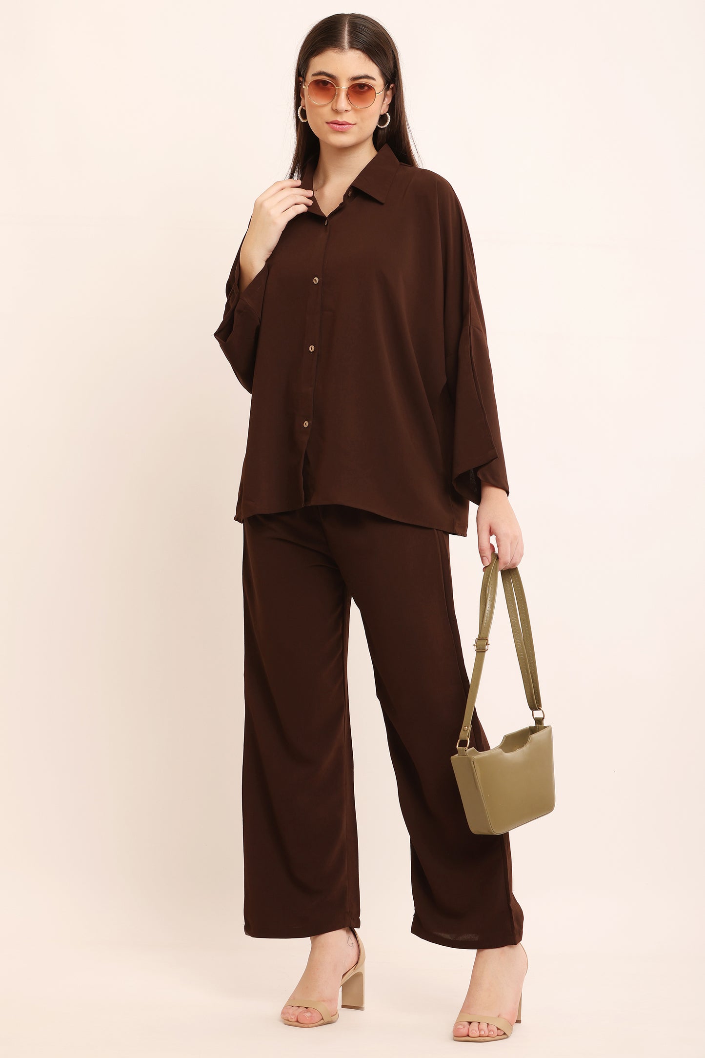 Chocolate Brown Relaxed-Fit Co-Ord Set