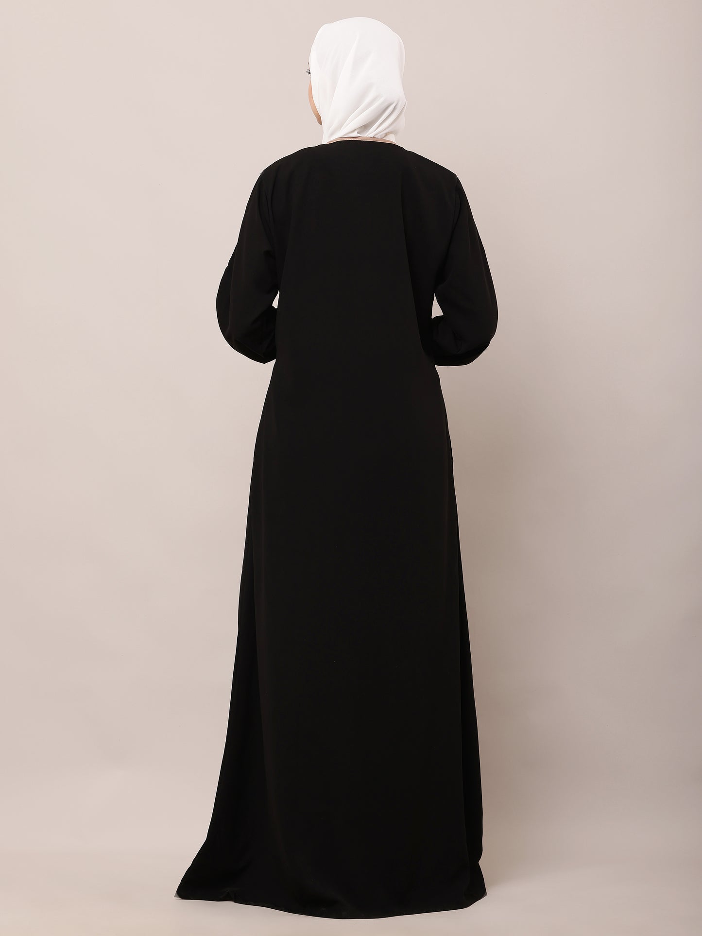 Regal Black Embroidered Abaya